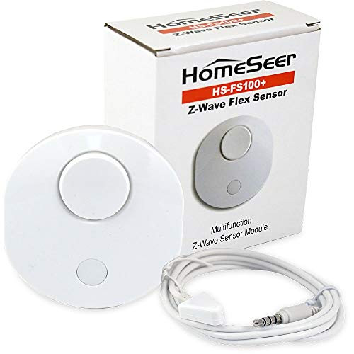 HomeSeer HS-FS100-L Z-Wave Plus Indicator Light Sensor with Built-in Temperature Sensor & Programmable Buzzer (hub Required) | Works with SmartThings