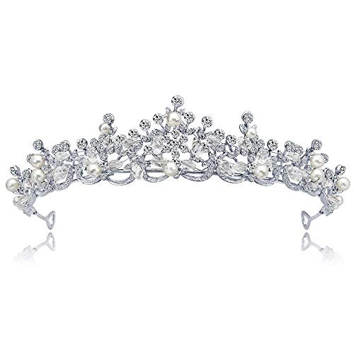 Sunshinesmile Bride Pageant Crystal Princess Hair Tiaras Bridal Headpiece Women Rhinestone Crown Hair Ornaments Wedding Hair Jewelry Accessories
