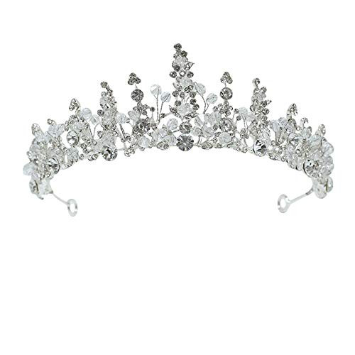 Sunshinesmile Bride Rhinestone Beads Bridal Tiara Crown Silver Crystal Diadem Veil Tiaras Wedding Hair Accessories Headpieces Sunshinesmile Bride Rhinestone Beads Bridal Tiara Crown Silver Crystal Diadem Veil Tiaras Wedding Hair Accessories Headpieces