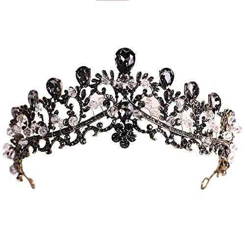 Sunshinesmile Bride Black Wedding Tiara Headband Rhinestones Bridal Hair Accessories Vintage Crowns Pageant Hair Jewelry Sunshinesmile Bride Black Wedding Tiara Headband Rhinestones Bridal Hair Accessories Vintage Crowns Pageant Hair Jewelry