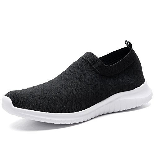 TIOSEBON Womens Walking Shoes Lightweight Mesh Slip-on- Breathable Running Sneakers 11 US Black