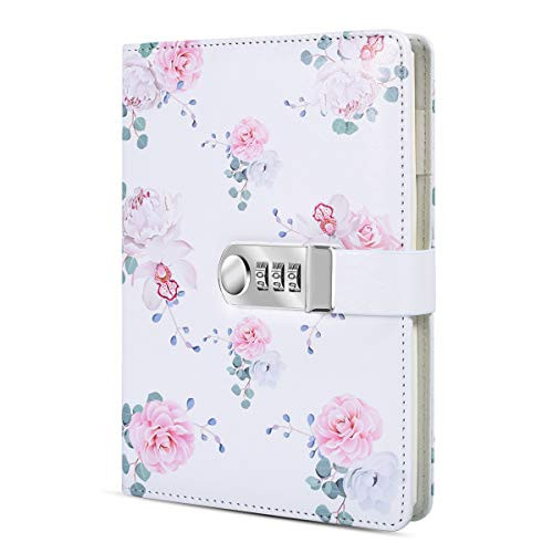 ARRLSDB A5 Creative Password Lock Diary PU Leather Journal with Combination Lock Digital Password Notebook Locking Journal Diary -Style 2-