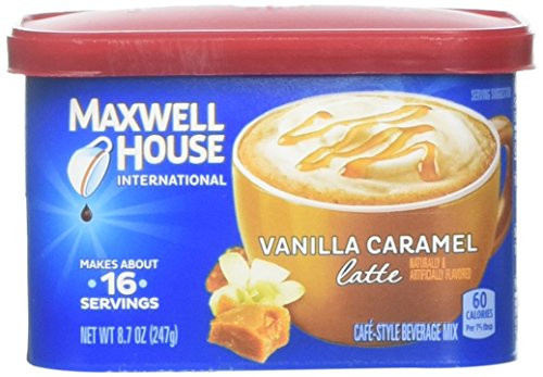 Maxwell House International Cafe Vanilla Caramel Latte Beverage Mix  8-7 Ounce  Pack of 8