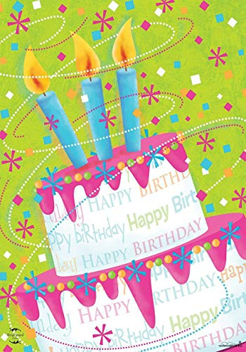 Briarwood Lane Birthday Cake Celebration Garden Flag Happy Birthday 12-5 x 18