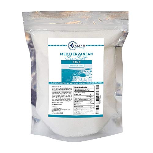 Mediterranean Sea Salt  Fine Grain 5 lb- Mediterranean Sea Salt  Fine Grain 5 lb-