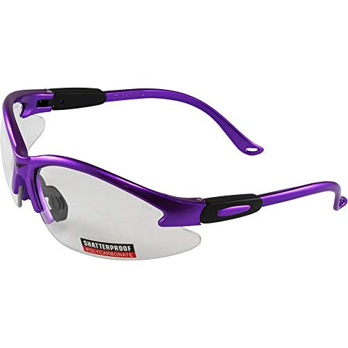 Global Vision Cougar Lab and Safety Glasses Clear Lens -Purple-