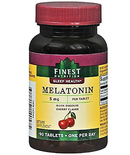 Finest Nutrition Melatonin 5mg  Quick Dissolve Sublingual Tablets  Cherry  90 ea