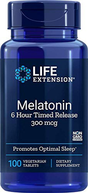 Life Extension Melatonin 6 Hour Time Released Vegetarian 300 mcg 100 Vegetarian Tablets Life Extension Melatonin 6 Hour Time Released Vegetarian 300 mcg 100 Vegetarian Tablets