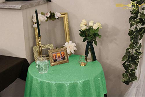 ShinyBeauty Sequin Tablecloth-Mint-48Inch Round Sparkle Tablecloth,Glitter Table Cloth,Sequin Wedding Tablecloth