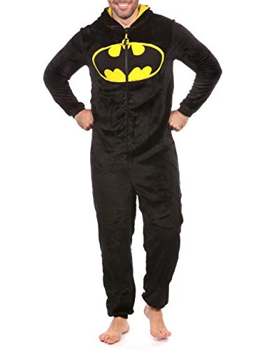 DC Comics Mens Batman Onesie Size Large Black