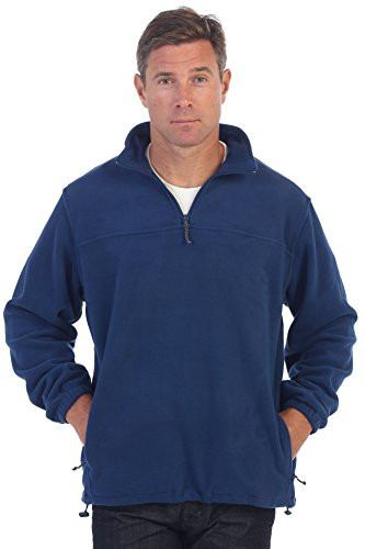 Gioberti Mens Half Zip Polar Fleece Jacket  Navy  X-Large