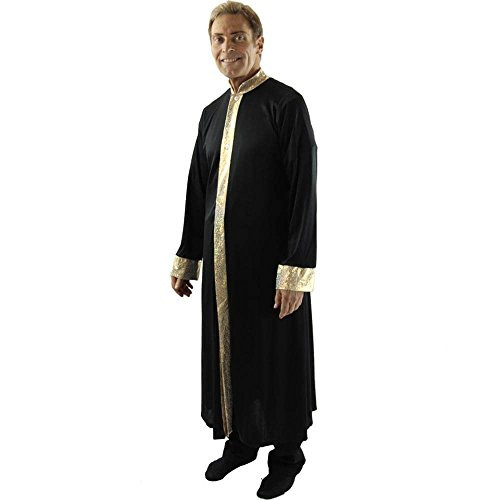 Danzcue Mens Worship Dance Stained Glass Robe  Black-Gold  L-XL