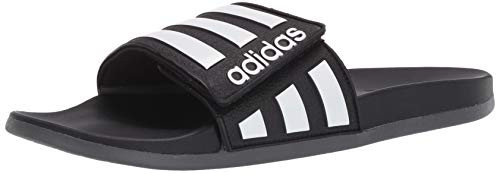 adidas mens Adilette Comfort Adj Slide Sandal  Black  7 US