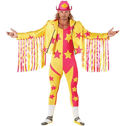 Morph Licensed Classic WWE Macho Man Randy Savage Yellow Adults Halloween Costume - X-Large