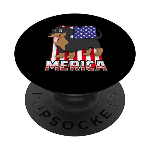 Merica Dachshund 4th of July Family Dog American Flag PopSockets Grip and Stand for Phones and Tablets Merica Dachshund 4th of July Family Dog American Flag PopSockets Grip and Stand for Phones and Tablets