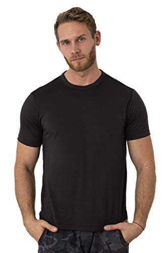 Merino-tech 100 Organic Merino Wool Lightweight Mens T-Shirt -Charcoal  XLarge-