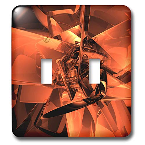 3dRose lsp-21920-2 Metals Of Orange Digital Artwork Of Reflective Orange Metal Contours Double Toggle Switch