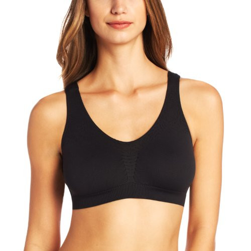 Bali Womens Comfort Revolution Seamless Crop Top  Black  Medium