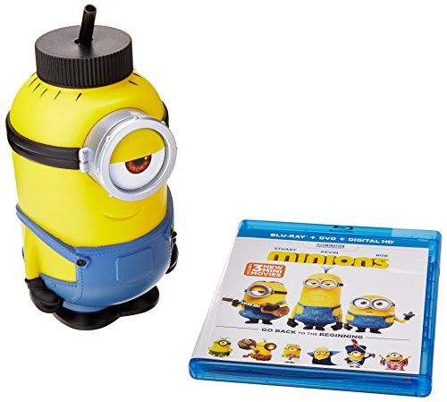 Minions -Blu-ray - DVD - Minion Water Bottle Limited Gift Set- Minions -Blu-ray - DVD - Minion Water Bottle Limited Gift Set-