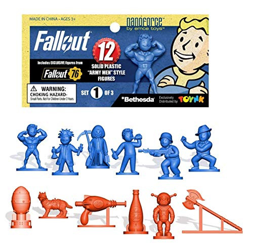 Toynk Fallout Nanoforce Series 1 Army Builder Figure Collection - Bagged Set 1 - Vault Boy - Weapons - Special Edition Gaming Figures -