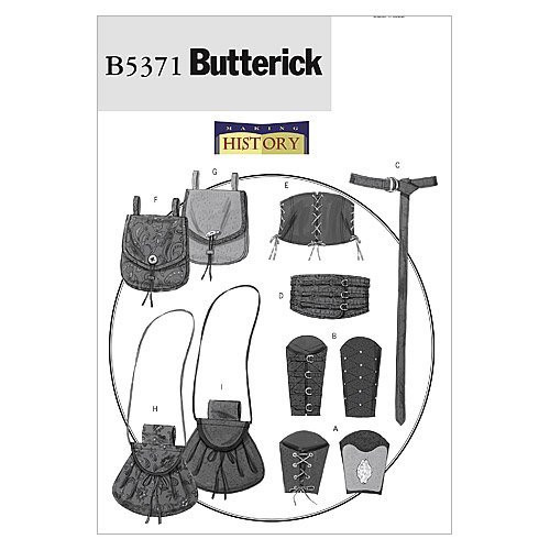 BUTTERICK PATTERNS B5371 Misses-Mens Wrist Bracers Corset Belt and Pouches Size XM -SML-MED-LRG- BUTTERICK PATTERNS B5371 Misses-Mens Wrist Bracers Corset Belt and Pouches Size XM -SML-MED-LRG-