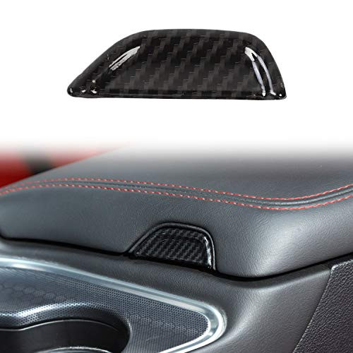 Voodonala for Challenger ABS Carbon Fiber Center Console Armrest Switch Trim for 2015-2020 Dodge Challenger  1pc