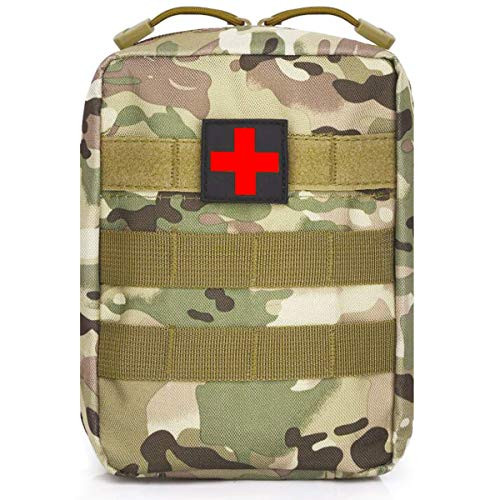 EMT Pouch Molle IFAK Pouch Tactical Small Multicam First Aid Pouches Empty Compact Rip Away Utility Bag -Multicam - CP Camo-