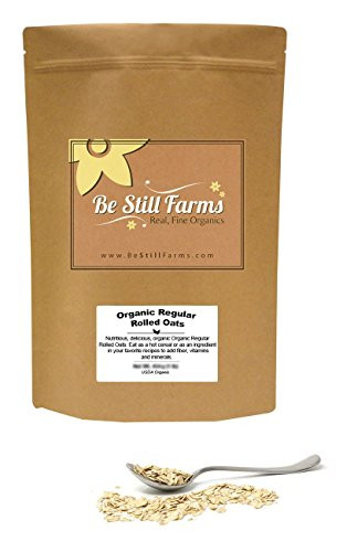 Be Still Farms Organic Regular Rolled Oats -1lb- Old Fashioned Oats - Unsweetened Oatmeal - Whole Rolled Oats - USDA Certified Organic - Naturally Glu