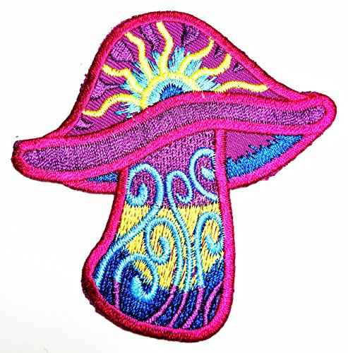 HHO Mushroom Boho Hippie Retro Love Peace Weed Trance Embroidered Patch Embroidered DIY Patches  Cute Applique Sew Iron on Kids Craft Patch for Bags J