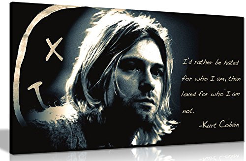 Panther Print Kurt Cobain Qoute Rather Be Hated Canvas Print Poster 30X16 Inches