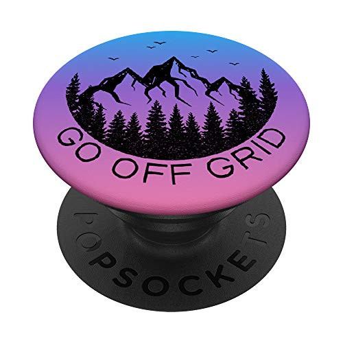 Mountains And Outdoor Lovers Gift Purple Blue Camping Hiking PopSockets Grip and Stand for Phones and Tablets
