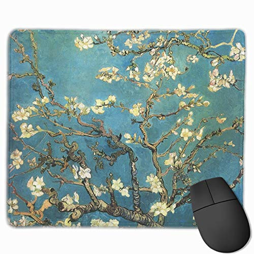 Mouse Pad with Stitched Edge Vincent Van Gogh Blossoming Almond Tree Mouse Mat Non-Slip Rubber Base Mousepad for Laptop Computer and Pc Mouse Pad with Stitched Edge Vincent Van Gogh Blossoming Almond Tree Mouse Mat Non-Slip Rubber Base Mousepad for Laptop Computer and Pc