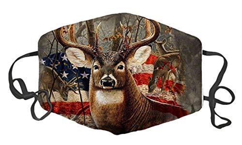 LuxSweet Flag Deer Custom Design Fashion Mouth Mask Face Mask Adjustable Anti Dust for Unisex Men Women LuxSweet Flag Deer Custom Design Fashion Mouth Mask Face Mask Adjustable Anti Dust for Unisex Men Women