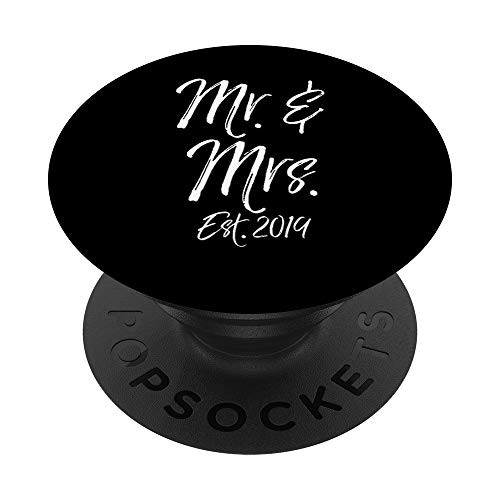 Mr- and Mrs- Est- 2019 PopSocket Grip for Couples Wedding Gift PopSockets PopGrip Swappable Grip for Phones and Tablets