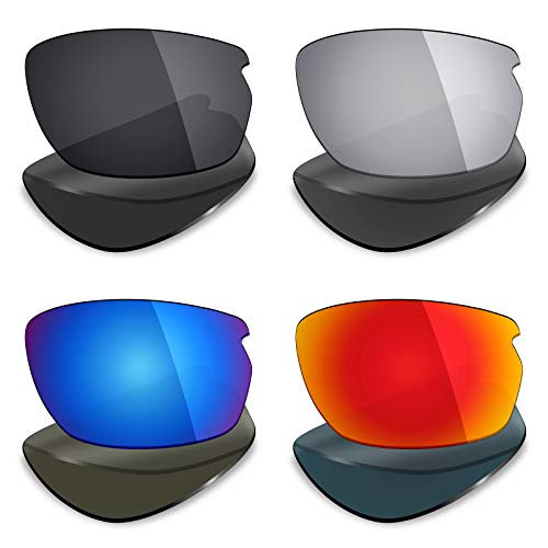 Mryok 4 Pair Polarized Replacement Lenses for Oakley Carbon Shift Sunglass - Stealth Black-Fire Red-Ice Blue-Silver Titanium
