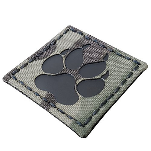 Multicam Infrared IR K9 Dog Handler Paw K-9 2x2 Tactical Morale Hook-and-Loop Patch