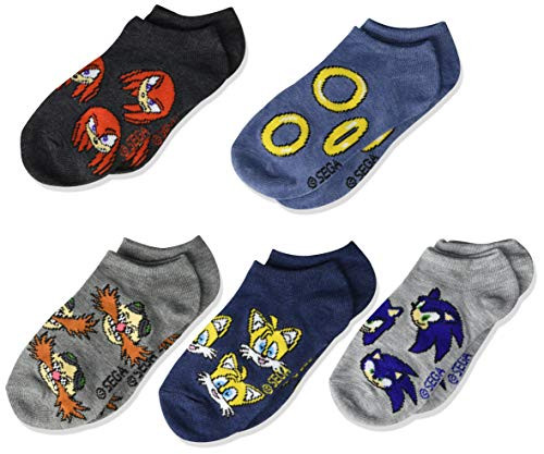 Nintendo boys Sonic 5 Pack No Show Casual Sock Assorted Neutral Shoe Size 3-8 US Nintendo boys Sonic 5 Pack No Show Casual Sock Assorted Neutral Shoe Size 3-8 US