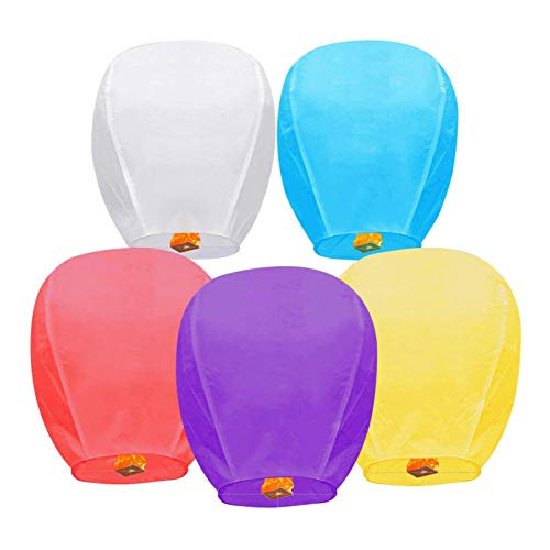 Chinese Paper Lanterns 5 Pack Multicolored Sky Lanterns are Environmentally Friendly and 100 Biodegradable Wishing Lanterns for Weddings New Years Chinese Paper Lanterns 5 Pack Multicolored Sky Lanterns are Environmentally Friendly and 100 Biodegradable Wishing Lanterns for Weddings New Years
