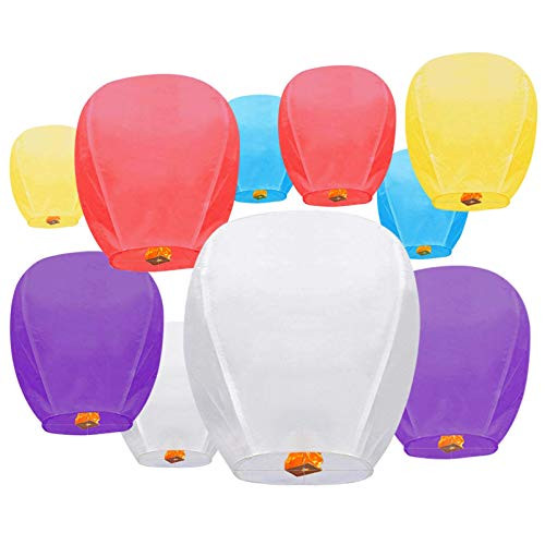 10 Pack Multicolor Chinese Lanterns Sky Paper Lanterns 100 Biodegradable Environmentally Friendly Wishing Lanterns for Wedding Birthday Party New Y 10 Pack Multicolor Chinese Lanterns Sky Paper Lanterns 100 Biodegradable Environmentally Friendly Wishing Lanterns for Wedding Birthday Party New Y