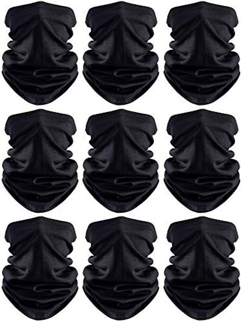 Face Cover Scarf UV Protection Neck Gaiter Scarf Sunscreen Breathable Bandana -Black  9-
