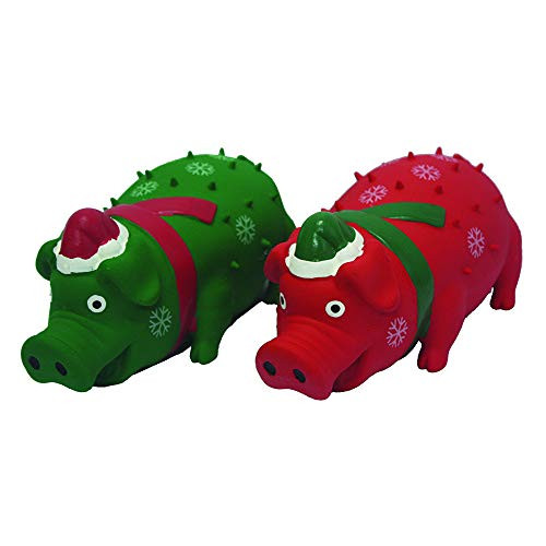 Multipet Holiday Globlets 8 Latex Dog Toy  Assorted