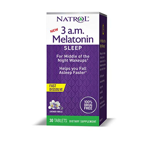 Natrol 3 a-m- Melatonin Sleep Aid  Lavender Vanilla Flavor  30 Fast Dissolve Tablets