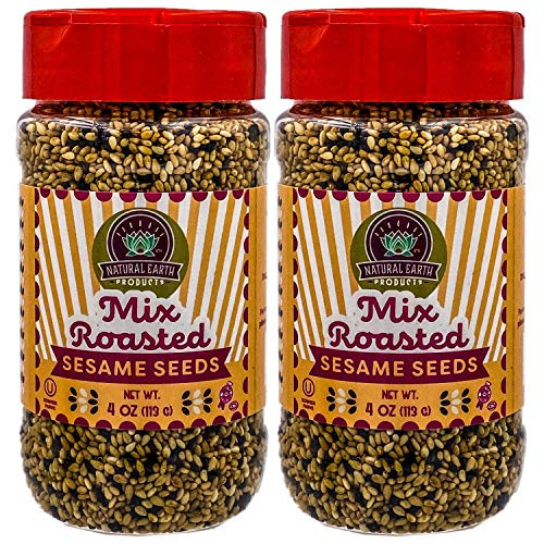 Natural Earth Products - Mix Roasted Sesame Seeds - OU-Kosher Parve - 4 Oz -113 g- -2-Pack-