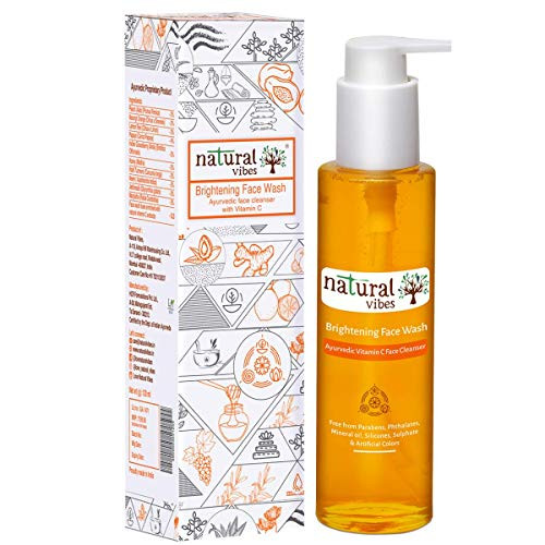 Natural Vibes ~ Ayurvedic Vitamin C Brightening Face Wash 120 ml ~ Deep cleanses your pores fights sun damage lightens pigmented areas and brightens Natural Vibes ~ Ayurvedic Vitamin C Brightening Face Wash 120 ml ~ Deep cleanses your pores fights sun damage lightens pigmented areas and brightens