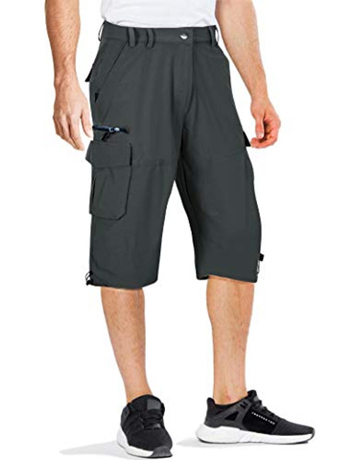 MAGCOMSEN Cargo Shorts for Men Hiking Pants Mens Capri Shorts with Pockets Camping Shorts Casual Shorts Loose Fit Capri Pants Below Knee Shorts Dark G MAGCOMSEN Cargo Shorts for Men Hiking Pants Mens Capri Shorts with Pockets Camping Shorts Casual Shorts Loose Fit Capri Pants Below Knee Shorts Dark G