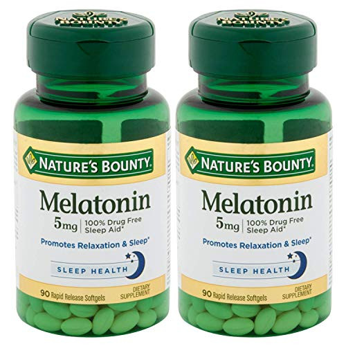 Natures Bounty Melatonin 5mg  90 Softgels -Pack of 2-