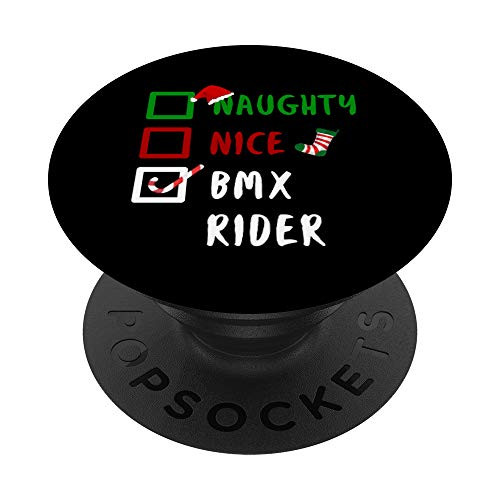 NAUGHTY NICE BMX RIDER Funny Bicycle Bike Santa Gift PopSockets Grip and Stand for Phones and Tablets NAUGHTY NICE BMX RIDER Funny Bicycle Bike Santa Gift PopSockets Grip and Stand for Phones and Tablets