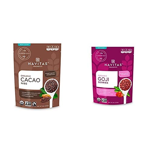 Navitas Organics Cacao Nibs 8 oz- Bag Organic Non-GMO Fair Trade Gluten-Free and Goji Berries 8oz- Bag Organic Non-GMO Sun-Dried Sulfite-Fre Navitas Organics Cacao Nibs 8 oz- Bag Organic Non-GMO Fair Trade Gluten-Free and Goji Berries 8oz- Bag Organic Non-GMO Sun-Dried Sulfite-Fre