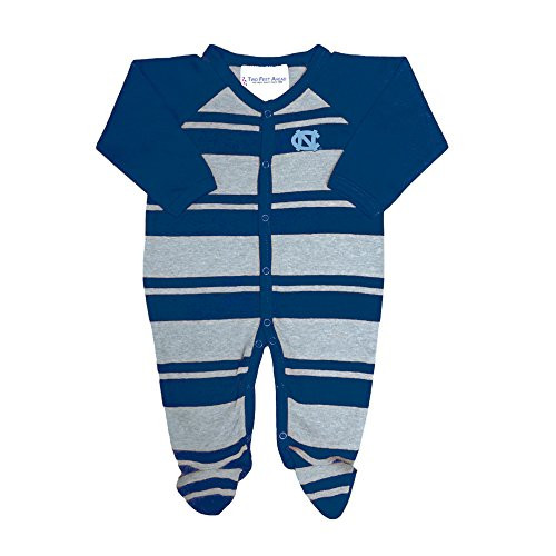 Two Feet Ahead Newborn Infant Long Sleeve Rugby Footed Romper -0-3 Months  North Carolina Tar Heels-