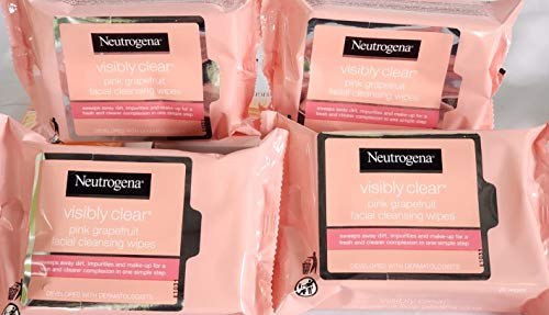 Neutrogena Visibly Clear Pink Grapefruit Cleansing Wipes -Quantity of 4-